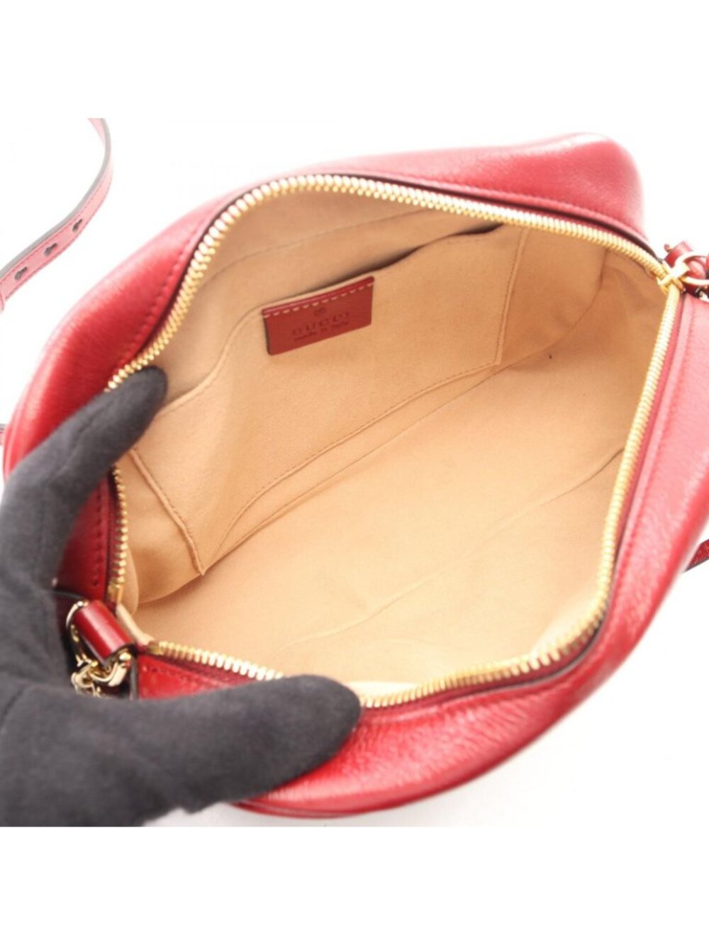 Gucci Shoulder Bag GG Marmont Canvas Beige Red - Picture 3 of 6